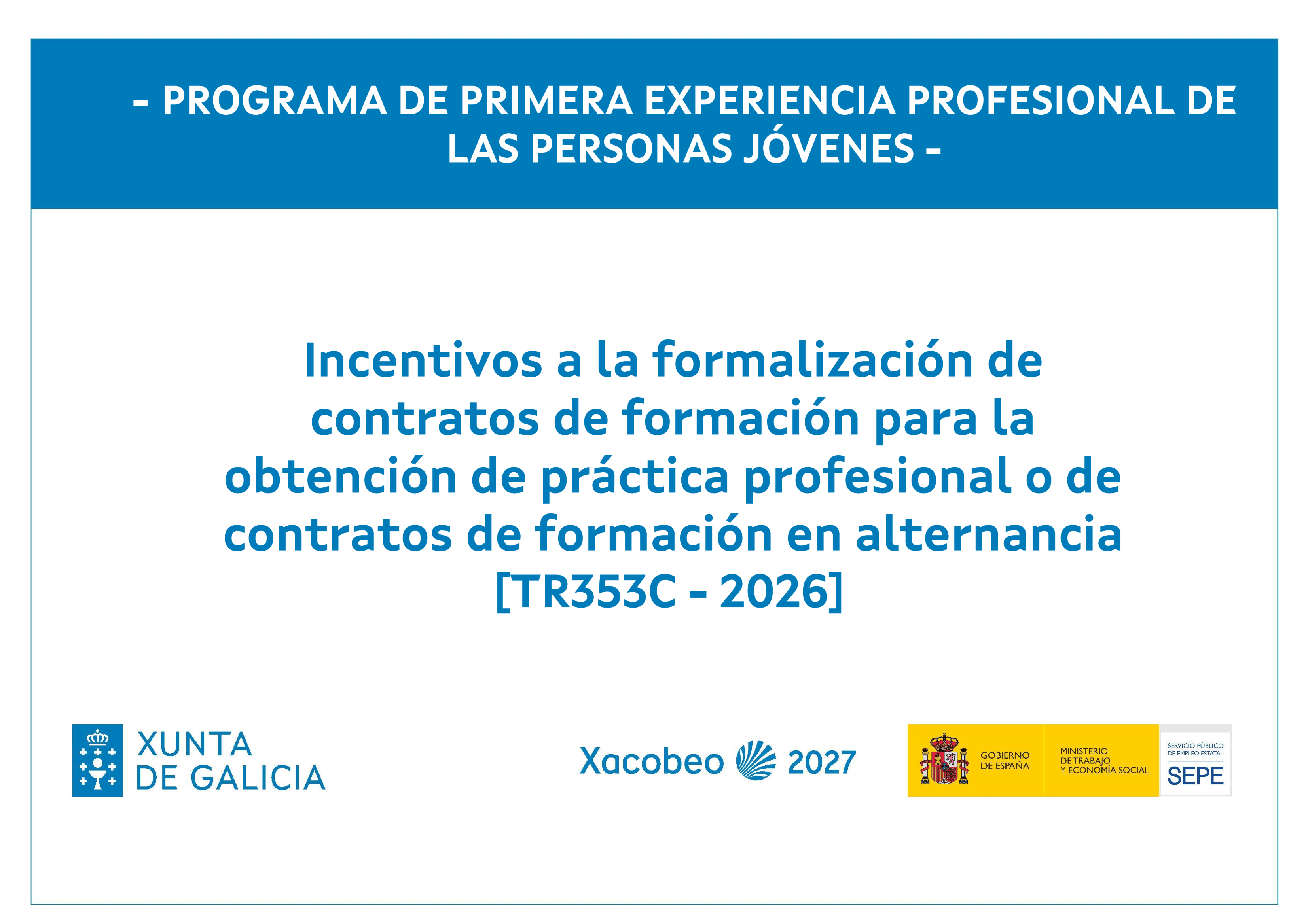 Programa de primera experiencia profesional de personas jóvenes