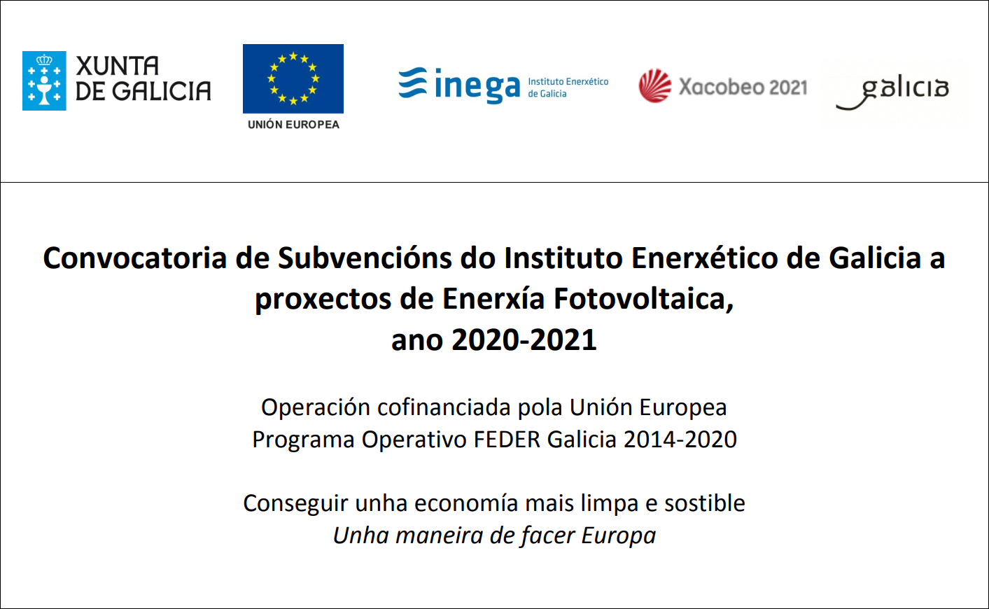Convocatoria de Subvencións do Instituto Enerxético de Galicia a proxectos de Enerxía Fotovoltaica